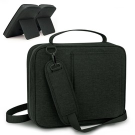 Bible Covers for Men & Women, Bible Case Carrying Church Bag with Book Stand, Bible Bag with Handle & Shoulder Strap, Zipper and Multi-Pockets for Study Bible Protector-Deep Grey (Patent Design)