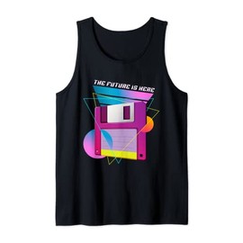 The Future is Here Floppy Disk Diskette Retro 80s Vaporwave Tank Top