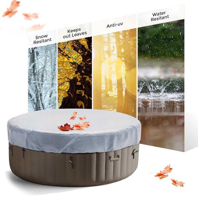 Round Hot Tub Cover 420D Polyester Waterproof Spa Covers for