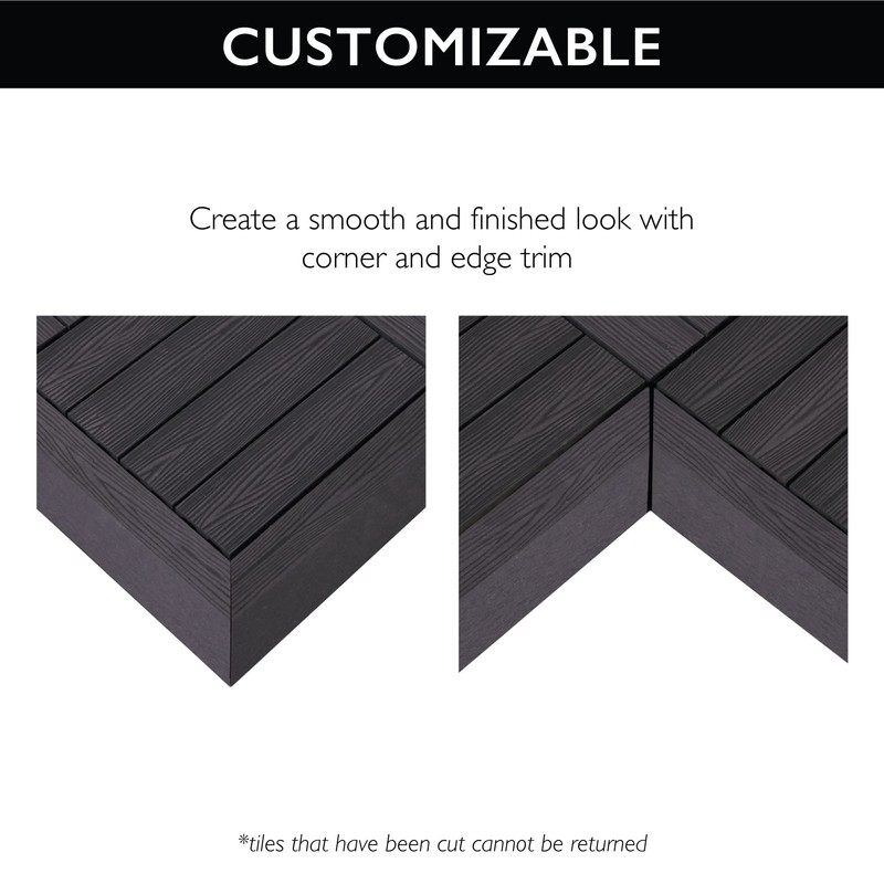 Design House Straight Edge Trim for Square Deck Tiles, Covers