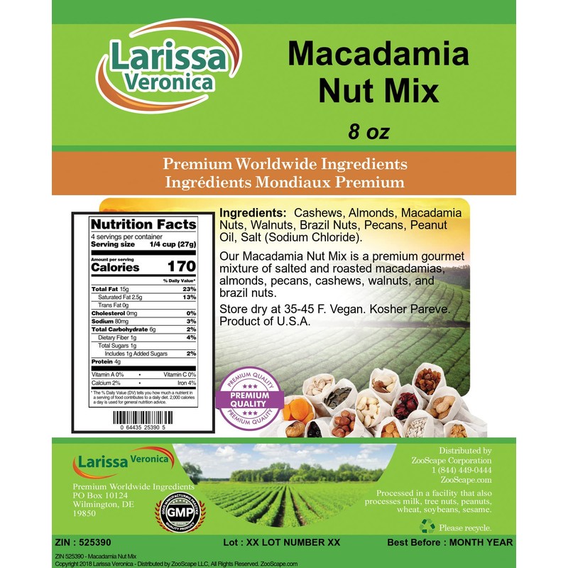 Macadamia Nut Mix (8 oz, ZIN: 525390) - 3 Pack