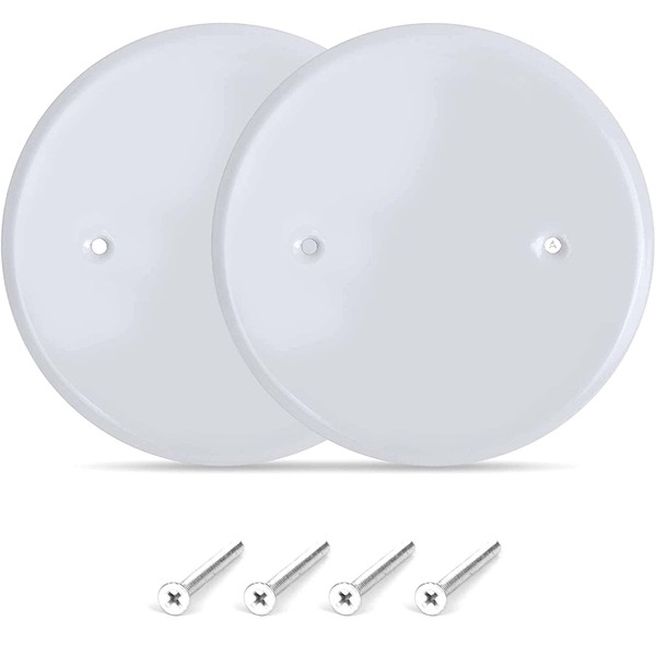 (2 Pack) AP-12031, 5 Inch White Metal Ceiling Blank-Up Cover,