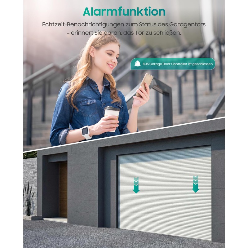 Yomogi WiFi Garage Door Opener Compatible with Alexa Google Home,