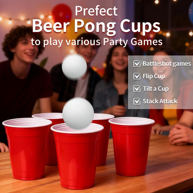 Buy & Delight Red Disposable Plastic Cups, 12 oz (350ml),
