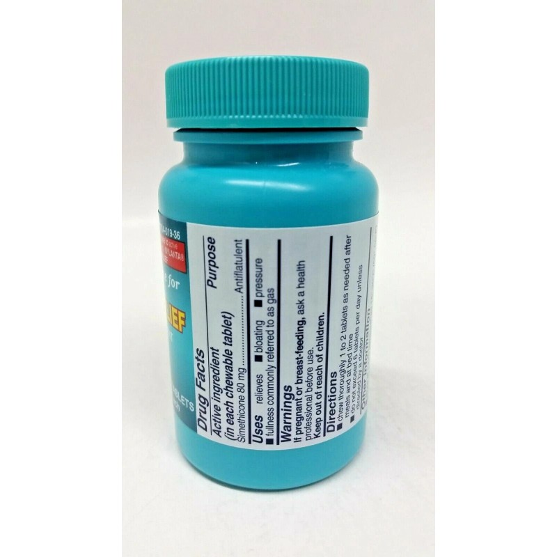 Certiifiedplus 2-PK Simethicone Gas Relief Chewable Tablets 80mg Anti-Gas Bloating