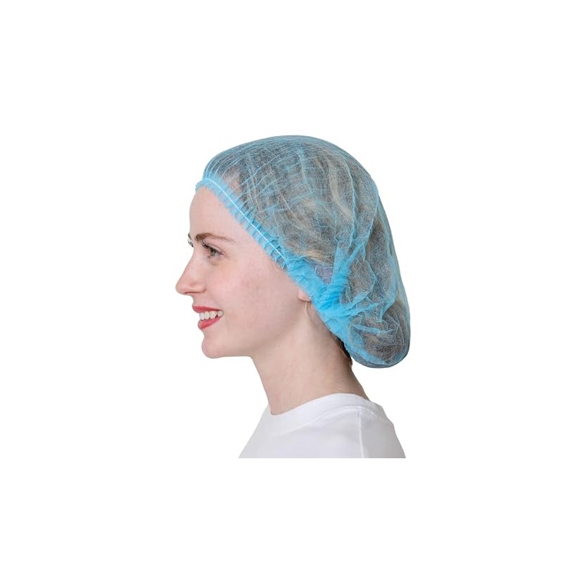 Safeko Disposable Pleated Bouffant, Polypropylene Non-Woven Hair Cover, Breathable &