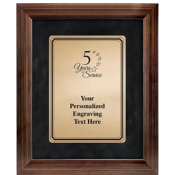 9 3/8" x11 3/8" 5 Years of Service Frame Plaque,