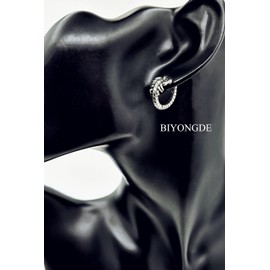 BIYONGDE Mens Womens Stainless Steel Vintage Scorpion Hoop Earrings, Antique Silver Color Gothic Huggie Hoops, Unisex,Punk Rock Style