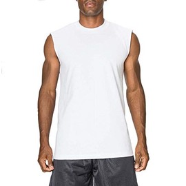 PRO 5 Mens Muscle Tank Top, Large,White