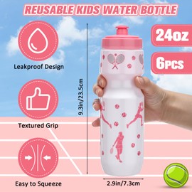 Talltalk 8 Pcs Tennis Gifts for Women Girls Tennis Water Bottles Wrist Sweatbands Bulk 24 oz Plastic Reusable Water Cups for Sports Player Lovers Team Gifts Party Favors Accessories