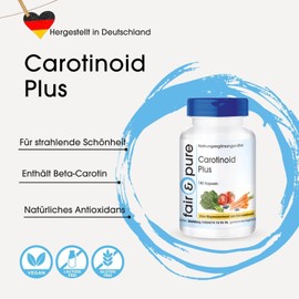 Fair & Pure® - Carotinoid Komplex mit Beta-Carotin - 180 Kapseln - Lutein - Lycopin u.a - vegan - ohne Magnesiumstearat