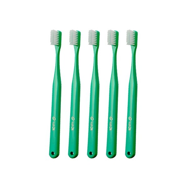 No Cap Tuft 24 Toothbrush, Pack of 25, Medium, Green