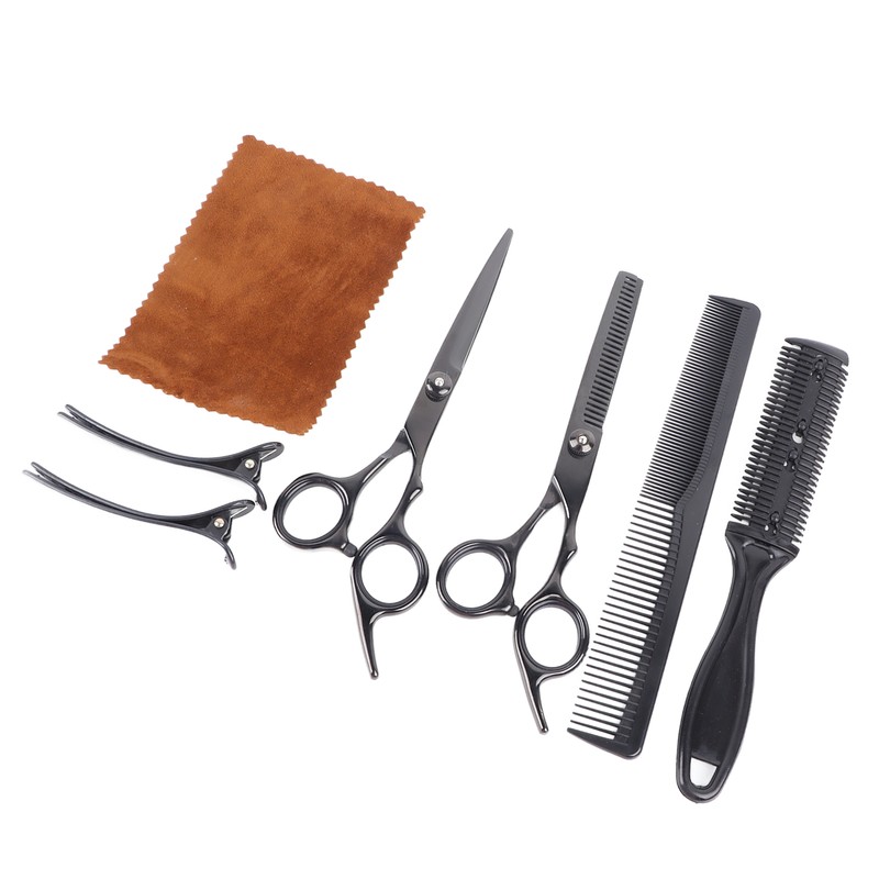 8pcs Haircut Scissors Comb Clip Bangs Thinning Combs Stainless Steel