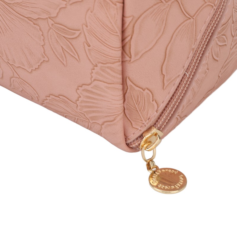 Make Up Cosmetic Bag PU Leather 180 Degree Opening Large