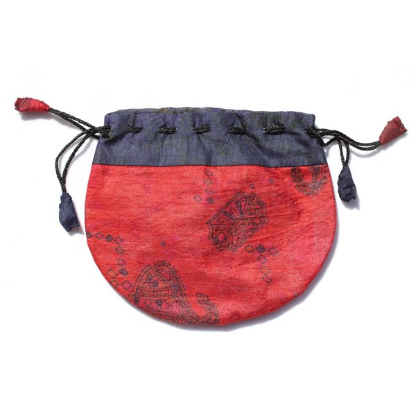 Silk Sari Medium Drawstring Pouch Bag
