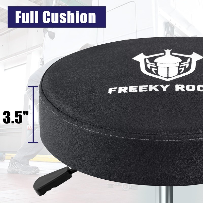 Rolling Shop Stool with Wheels, Heavy Duty Garage Work Mechanic