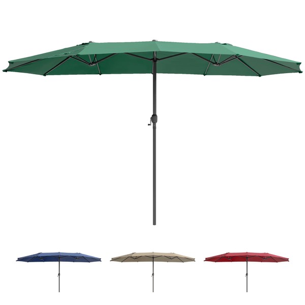 TECYFNTLN 15FT Outdoor Umbrella for Patio, Double Sided Pool Rectangle