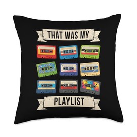 That was My Playlist Retro Cassette Tape Nostalgia Vintage Throw Pillow