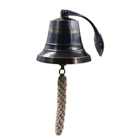 5" Solid Brass Bell Quality Marine Wall Mounted Ship Bronze Finished Hanging Bell Perfect for Dinner, Indoor, Outdoor, School, Bar, Reception, Last Order & Church by THDC