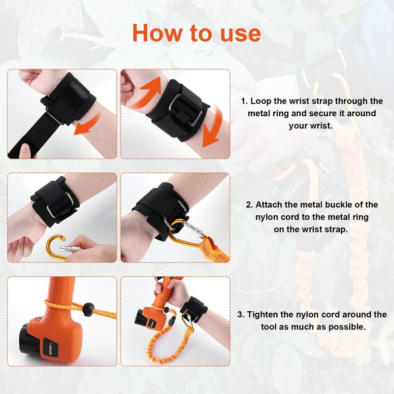 Anti-Drop Tool Tether for Power Tools, 15KG Load Capacity Safety