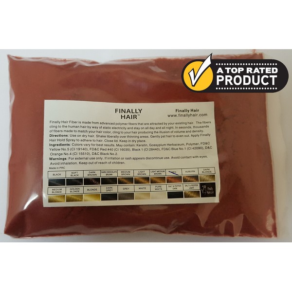 Finally Hair Building Fiber Refill 100 Grams Red Hair Loss
