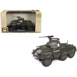 DCD M8 Light Armored Car 1/43 Scale Diecast Model Olive Drab 'United States Army' by Militaria Die Cast Made of Durable PC Metal