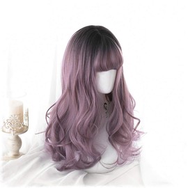 Lolita Wig, Harajuku Style, GAL Type, Heat Resistant Wig, Cosplay, Semi-Long, Gothic Lolita, Lolita Style (Black, Purple, Gradation), Curly Hair, Mori Girl, Cute Princess, Small Face, Women's,