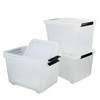 Easymanie 50 Quart Plastic Wheeled Storage Bin, 4 Packs, Plastic