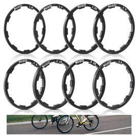 UIHRLM 8PCS Bicycle Flywheel Hub Washer Spacer, Aluminum Alloy Bike Cassette Spacers with 7 Sizes, 1.0/1.5/1.85/2.0/2.18/2.35/2.5mm Bicycle Bottom Bracket Spacer Washer Gasket for Road, Mountain Bikes
