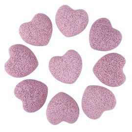 TUMBEELLUWA Heart Essential Oil Diffuser Stones for Home Decoration, Hand Carved Lava Rock Pocket Stone,Pack of 10, 1 inch, Pink