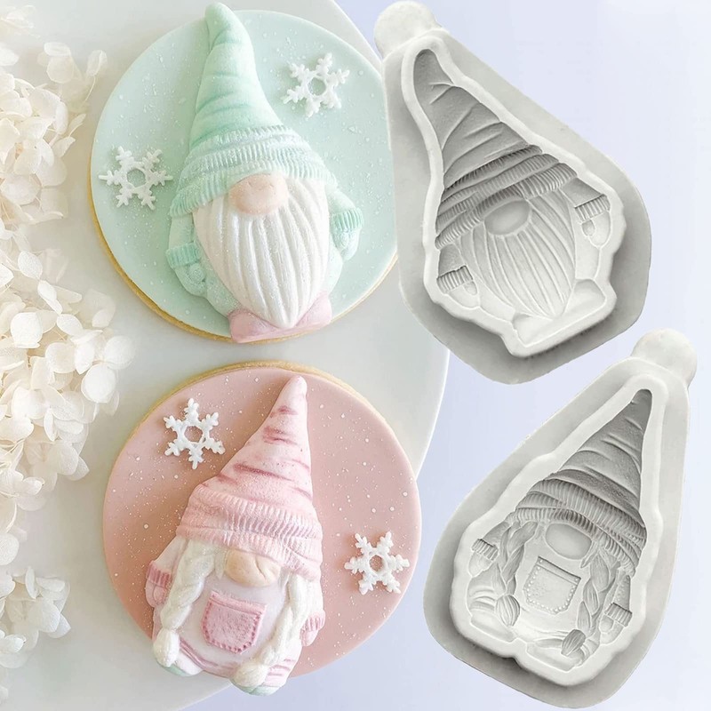Christmas Gnome Doll Fondant Mold Grey