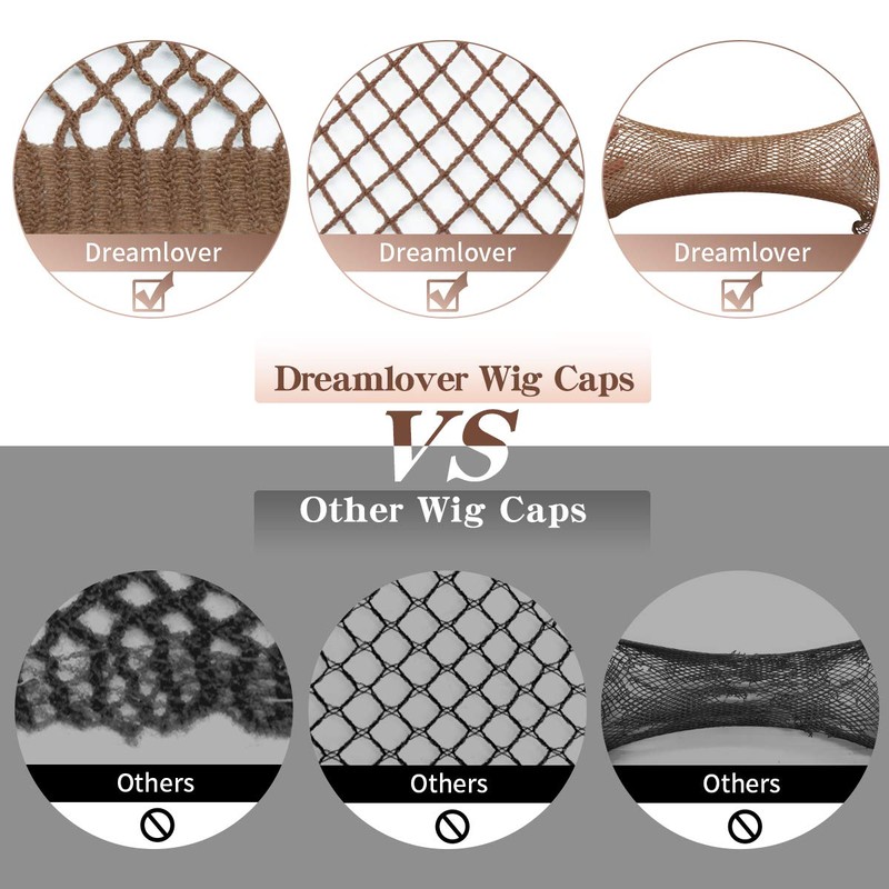 Dreamlover Dreamlover Mesh Wig Caps for Long Hair, Brown Wig