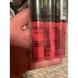 NYX LOT OF (3) NYX Professional Makeup Soft Matte Metallic Lip Cream Manila #SMMLC07