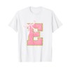 Coquette First Initial Letter E Preppy Girly Girl Pink Bow