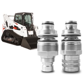 MIKODA 6679837 6680018 Hydraulic Flat Face Connect Coupler, Male & Female Coupler Kit, Thread Φ46mm Compatible with Bobcat 753-883, A220 - A770, S130 - S770, T140 - T870
