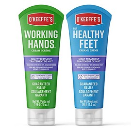 OKeeffes Working Hands Night Treatment Hand Cream, 7 Ounce Tube and Healthy Feet Night Treatment Foot Cream, 7 Ounce Tube                             