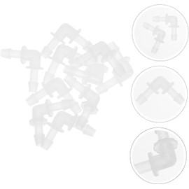 10 Pcs Reducing Elbow Aquarium Accessories - 90 Degree Right Angle Plastic Tube Connectors, Air Pump Hose Adapter, Barbed L-Shaped Joint, Mender Fittings for Water, Fuel, Gas, Liquid,Boat (White PP)