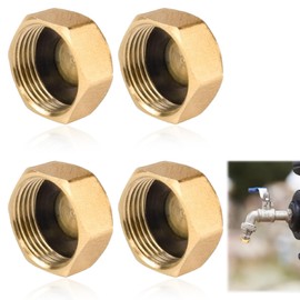 Brass Blanking Nut Cap,4 Pcs Brass End Cap with Washers, for Washing Machine Hot, Cold, Central Heating Pipework, Radiator Valve, faucets Tap, Compressed Air and Gas Applications