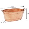 Achla Oval Copper Plated Tubs, Hammered Finish, 30.75" L, Pack