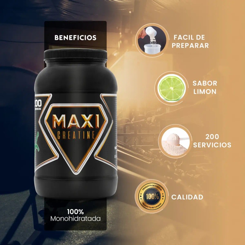 Creatina Monohidratada En Polvo 1kg Maxi Protein 200servis