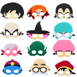 OUSHISS 12Pcs Party Felt Masks, Party Decoration, Suitable for Theme Party Dress Up Supplies Party Photo Prop