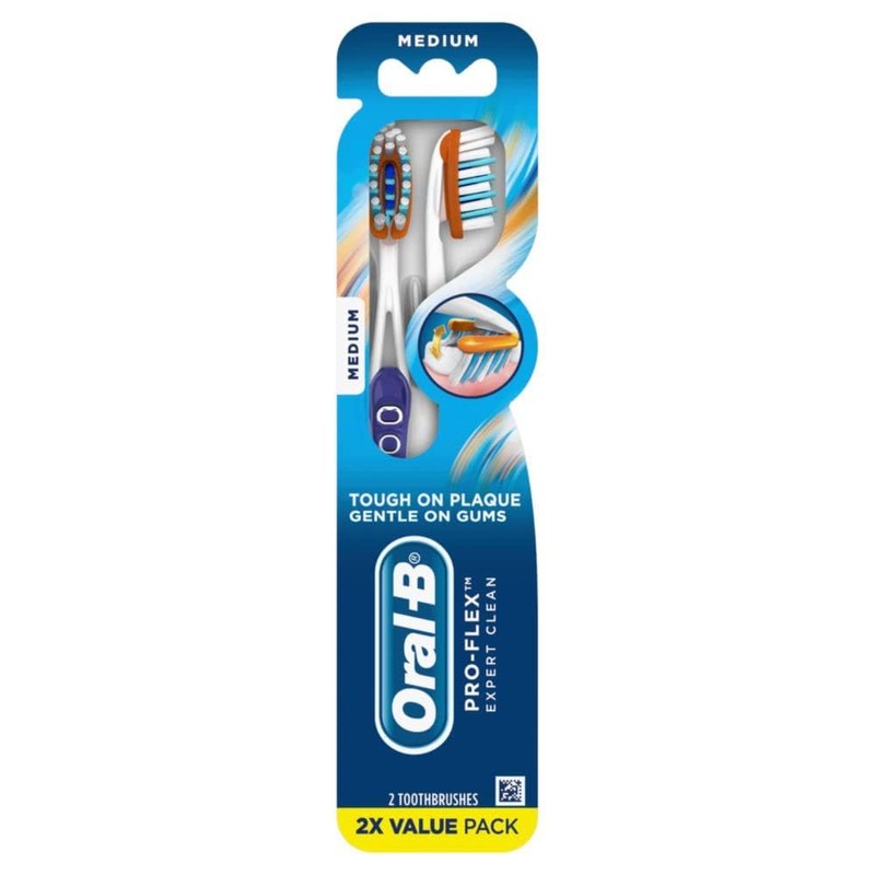Oral-B Pro-Health Expert Clean Manual Toothbrush, Medium, 2 Count