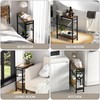 Small Side Table for Small Space, 3-Tier Narrow End Table