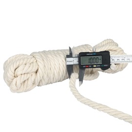 G2PLUS 10MM Beige Macrame Cord - 10M Thick Macrame Cotton Rope - Hanging Knitting Craft Rope for Wall Hanging Plant Hanger Knitting Craft