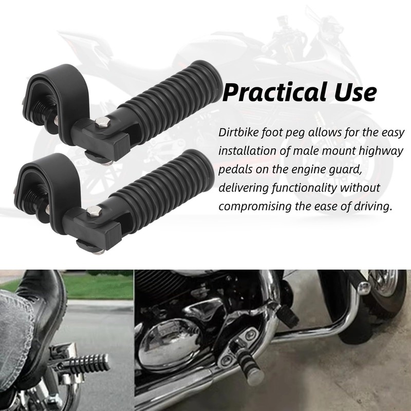 Pair of Motorcycle Foot Pegs, Highway Pegs for Crash Bars,