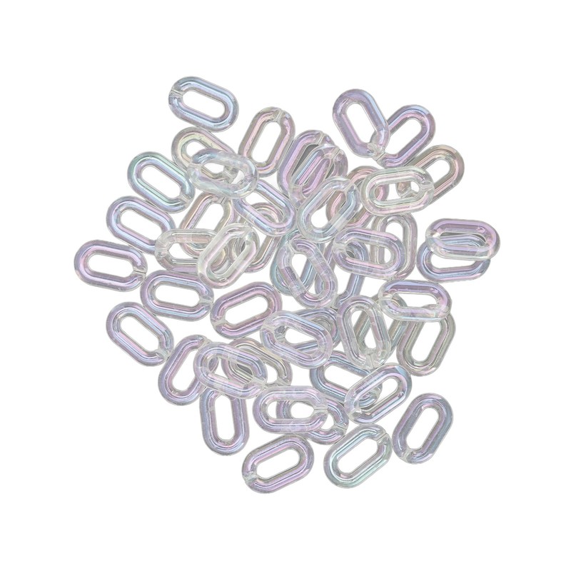 50PCS Acrylic Linking Rings Transparent DIY Assemblable Transparent Color Plating