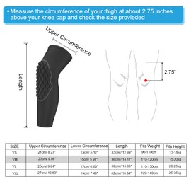 PATIKIL Youth Knee Pads, 2Pack Crashpad Compression Sleeve Protective Basketball Guard Pads for Sports Baseball Football Volleyball, Black, YM