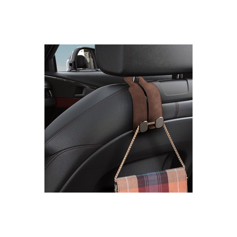 Gancho Doble para Asiento Auto, Porta Bolsos y Maletas, Resistente，gris