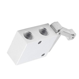 Pneumatic Roller Lever Mechanical Valve 2 Position 3 Way Metal 1/4 PT Thread Air Control Valve 6.69 x 2.2 Inch