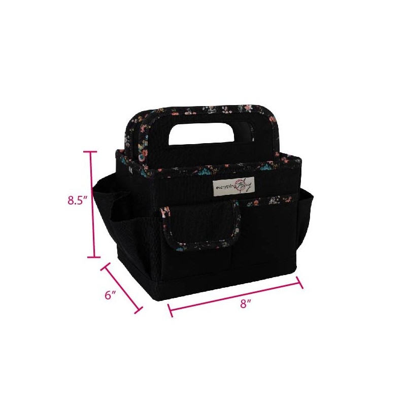 Everything Mary Craft Caddy, Black & Floral - Art Storage